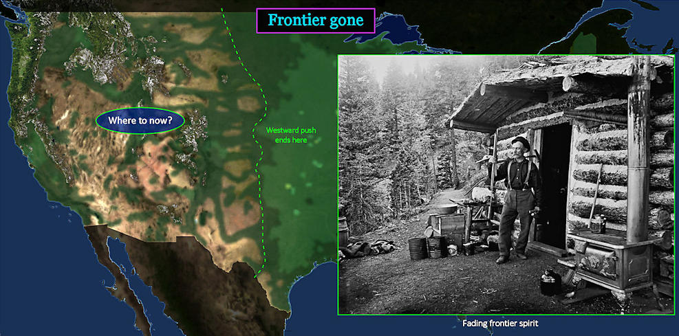 Frontier closes, 1910 map
